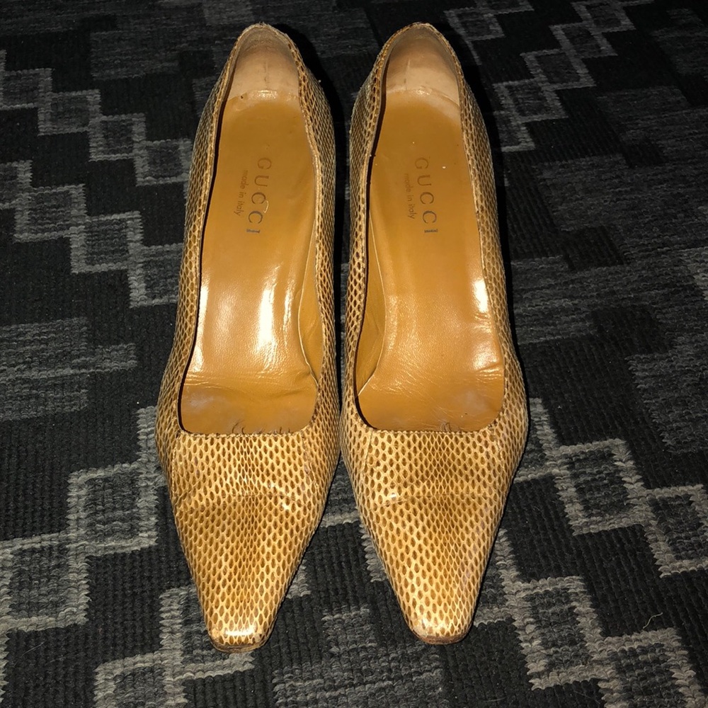 Gucci Women Size 8 Snake Skin Heels